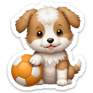 i want to create a collection of moodle (or maltipoo) puppies doing a range of activities, like playing with a ball, or eating, or shaking hands. sticker