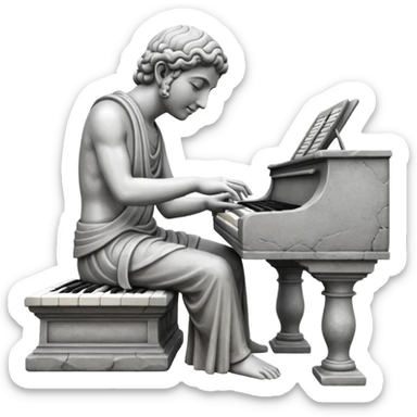 statue playing keyboard sticker