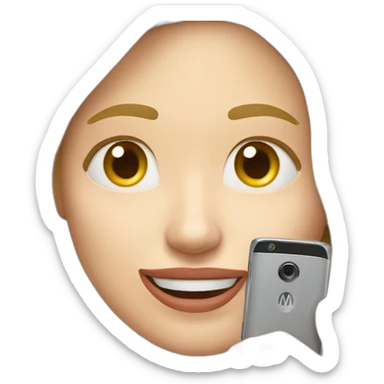 Rubia con celular motorola con numero en la mano sticker