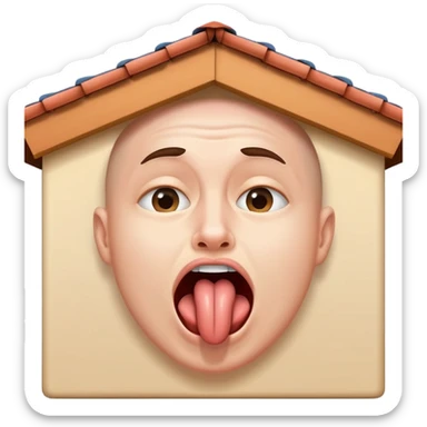 person practicing facial exercise mewing with tongue against roof of mouth sticker