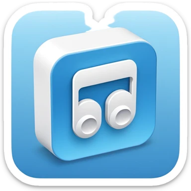 Create a modern, clean vector illustration of the Deezer app icon, designed in a smooth flat + soft 3D illustration style.
 sticker