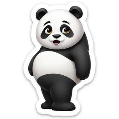 A chubby panda and a sign that says SAD sticker