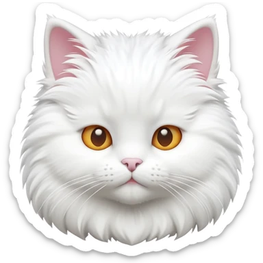 3d animated white cat sticker