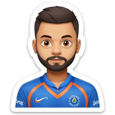 Virat Kohli wearing Indian jersey - wow sticker