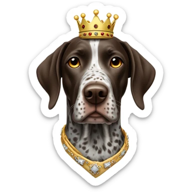 German shorthair pointer with crown sticker