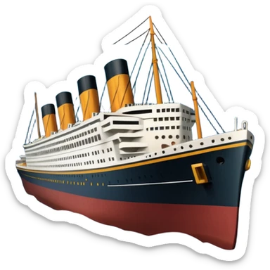Make the Titanic sinking in the front In splits In the middle sticker