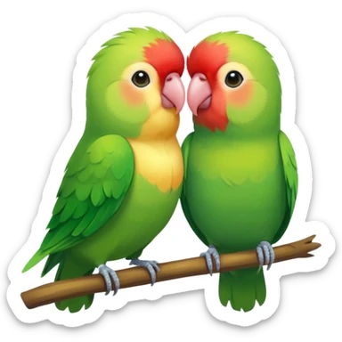 A Pair Of Green & Other Colored Lovebirds sticker