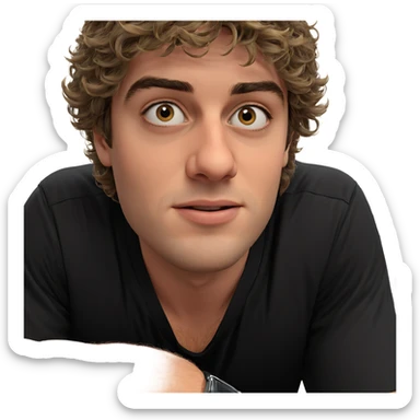 male in black shirt sticker