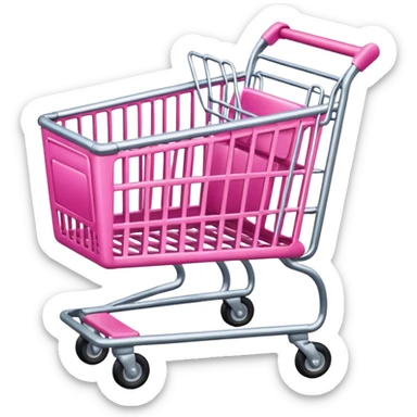 Pink shopping cart sticker