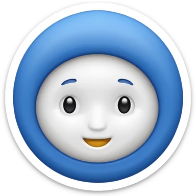 Chulito blanco dentro de un círculo azul sticker