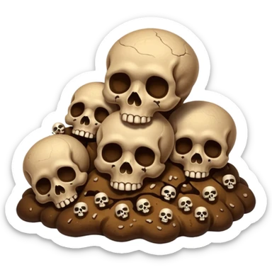 ((poop emoji))with bones and 3 skulls sticker
