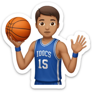 A man with a basketball, shooting it sticker