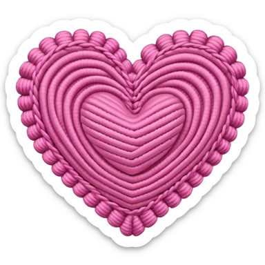 Pink heart made by crochet  sticker
