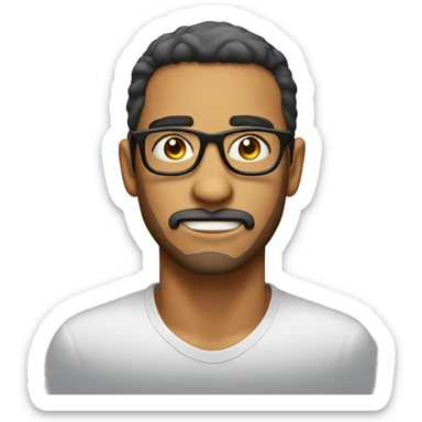 cool face with eyeglass and stubble sticker