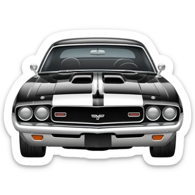 Black and white old school muscle car  sticker