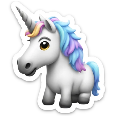 Unicorn pooping sticker