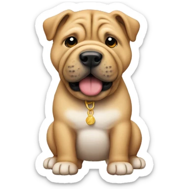 sharpei with gong sticker