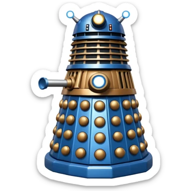 dalek silver, blue and bronze sticker