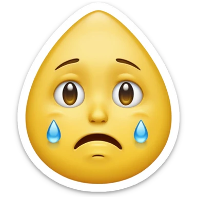Crying unisex yellow emoji sticker