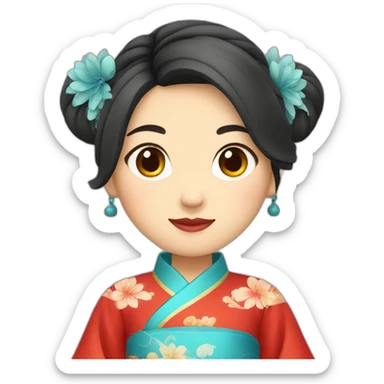 Chinese lady wear Chinese traditional clothes sticker