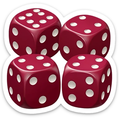 two dices in with burgundy red heart details sticker