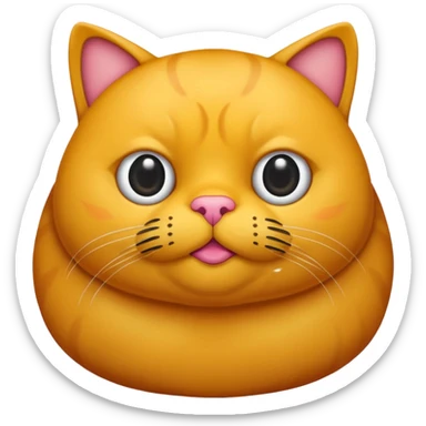 Un gato negro gordito con los ojos de color amarillos sentado sticker