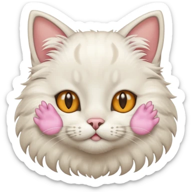 Shying cat and hands on head sticker