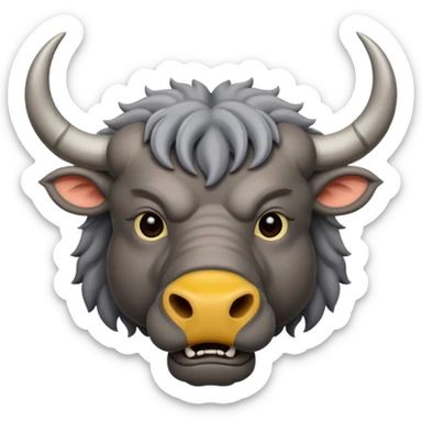 A gray african buffalo sticker
