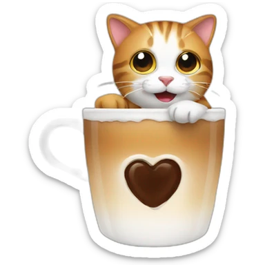 Cats and coffe sticker