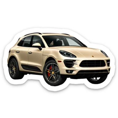 Beige Porsche macan realistic sticker