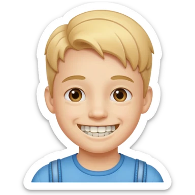 kid with braces sticker