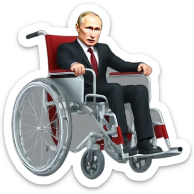 Crazy vladimir putin wheelchair fresh meat cube sticker