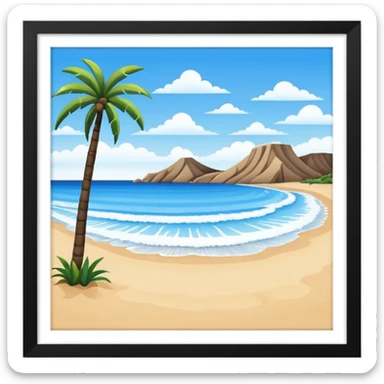 playa paisaje sin que sea un cuadro y que el cielo azul y la arena esten recortada sticker