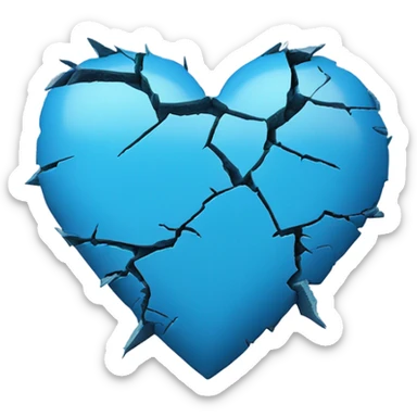 Blue broken heart  sticker