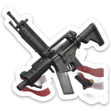 american flag with two guns both AR-15 crossed sticker