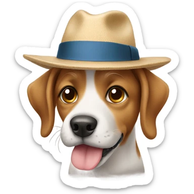 Dog wearing hat sticker