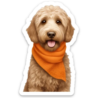 labradoodle-in-orange-scarf sticker