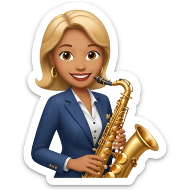 woman Swing jazz musician playing saxophone sticker