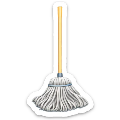 Isolated realistic house mop sticker