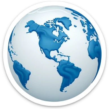 sphere globe planet, surface covered with white gas sticker