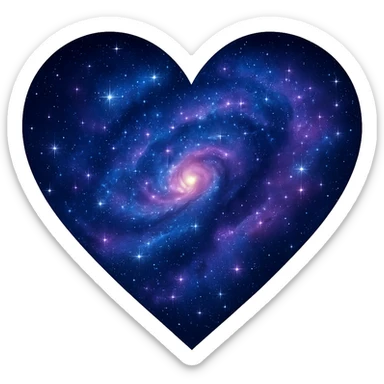heart with a swirling galaxy pattern sticker