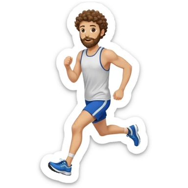 Ux Designer called Christian, likes running, cycling and marathon running, has curly hair and a brown beard.  sticker