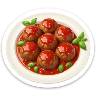 a plate of meatballs sticker