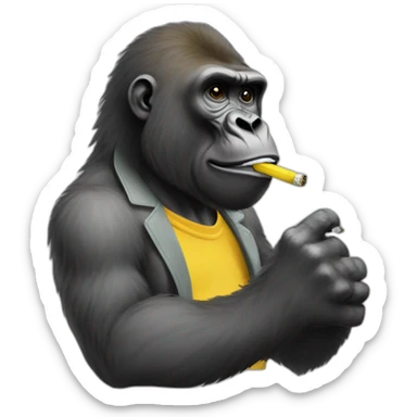 Gorilla smoking à banana  sticker