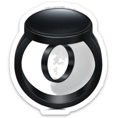 a silver ring inside a black ring box sticker