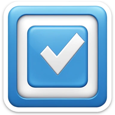 I want a blue background and a white checkmark inside it emoji which I will call the "Fake Roblox Verified Badge Emoji" and the blue background should be square and it should be the "🟦" emoji being the background sticker