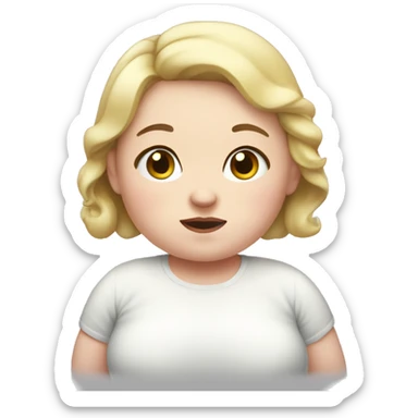 overweight chubby white toddler girl sticker