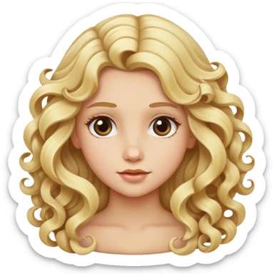 Blonde girl with long hair and curles sticker