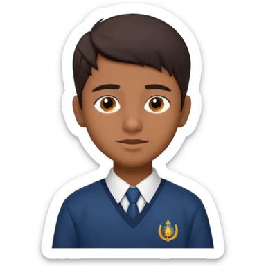 Indian male teenage student, brown skin, dark hair sticker