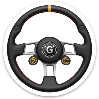 volante de racing con una g en el centro de logo sticker